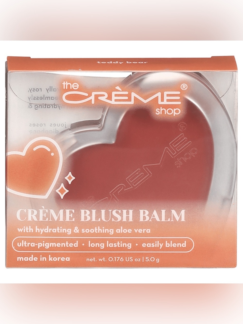 The Crème Shop Heart Cream Blush Balm - Warm Coral
